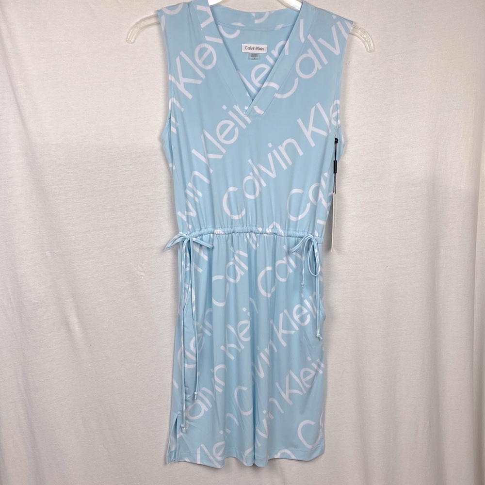 Calvin Klein light blue comfy dress with pockets NWT!